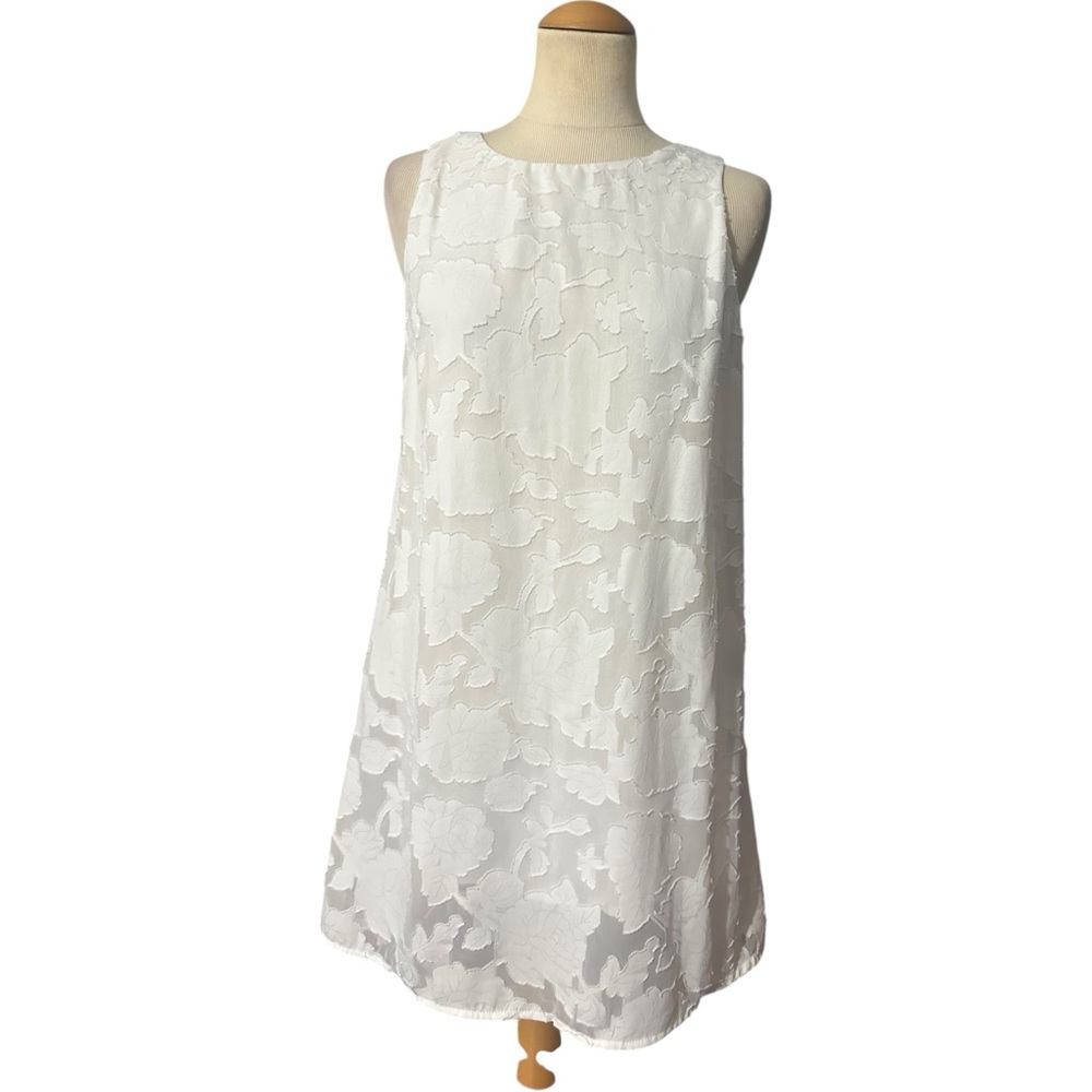 Aakaa Lace Overlay Mini Dress White Size Small